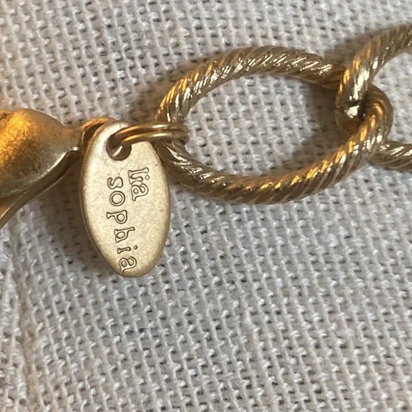 Lia Sophia Blue and Gold Double-Strand Sonora Necklace - Picture 4 of 6